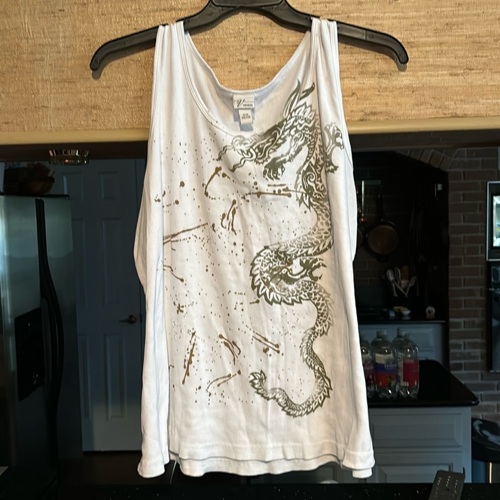 Venezia Chinese Dragon white tank top